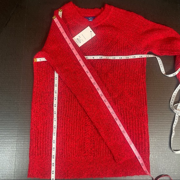 Holiday Apt. 9 Pointelle Metallic Crewneck Sweater Small Figure Hugging stretch - Picture 9 of 10